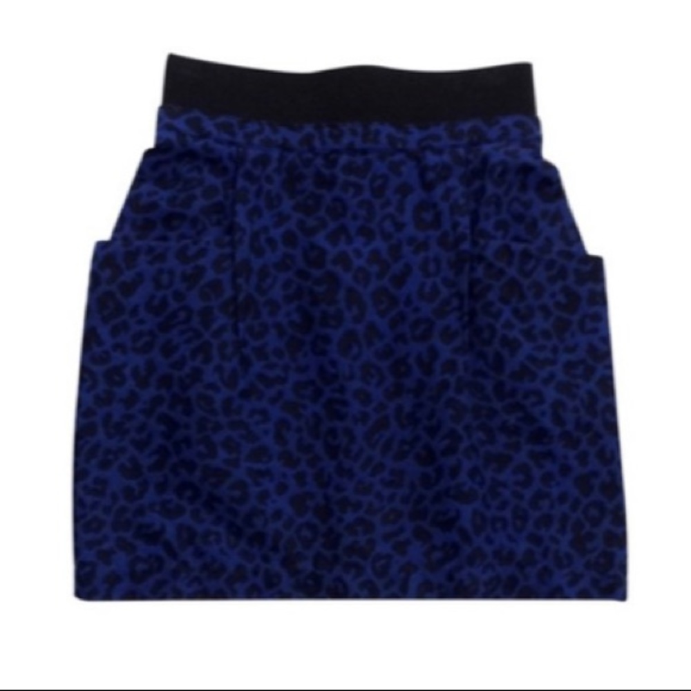 3.1Phillip Lim Cobalt Blue and Black Cheetah skirt